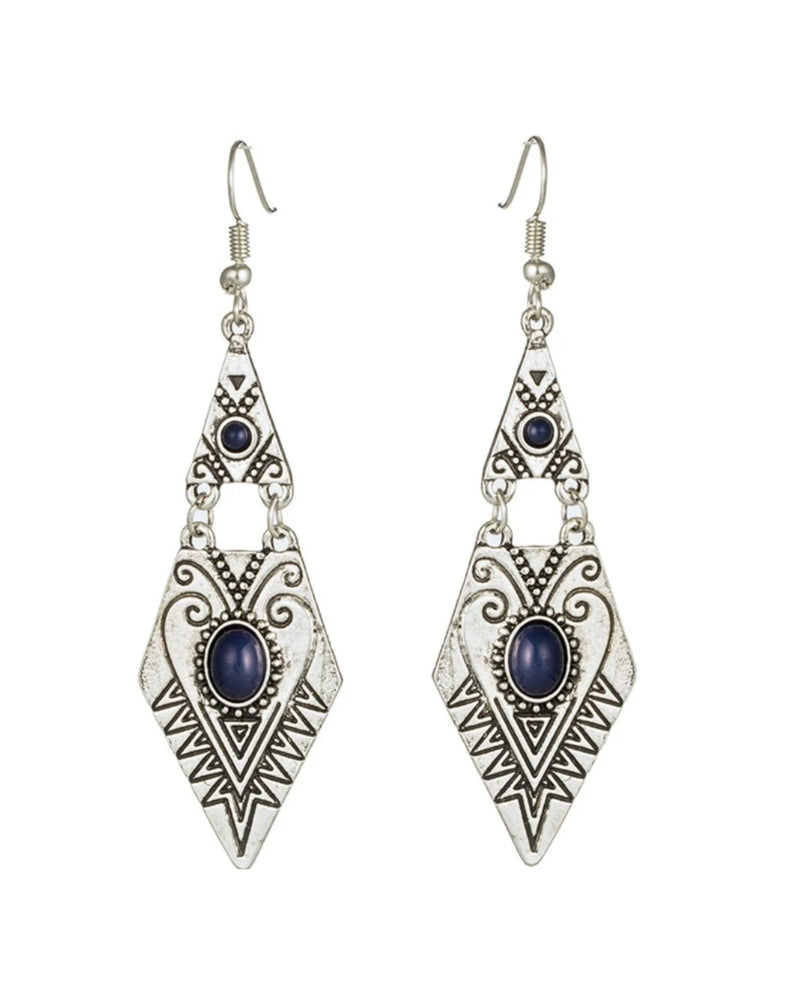 elegant cat eye silver drop earrings by miss seafari