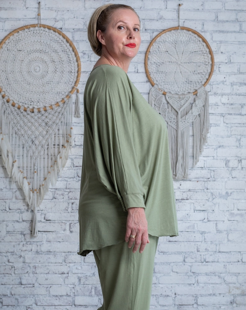 Comfort Top Long Sleeve In Sage