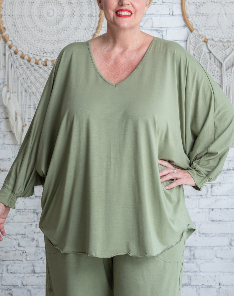Comfort Top Long Sleeve In Sage