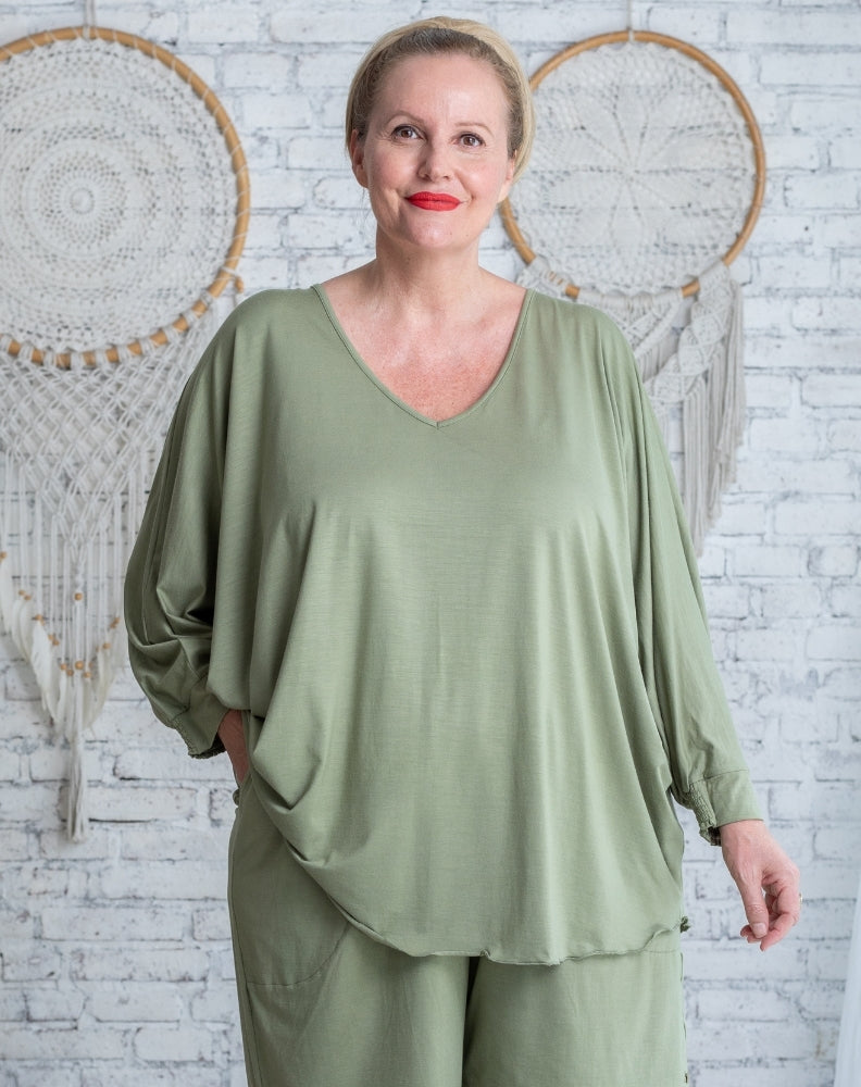 Comfort Top Long Sleeve In Sage