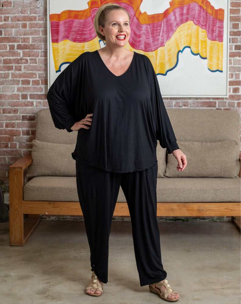 Comfort Pant In Black Modal