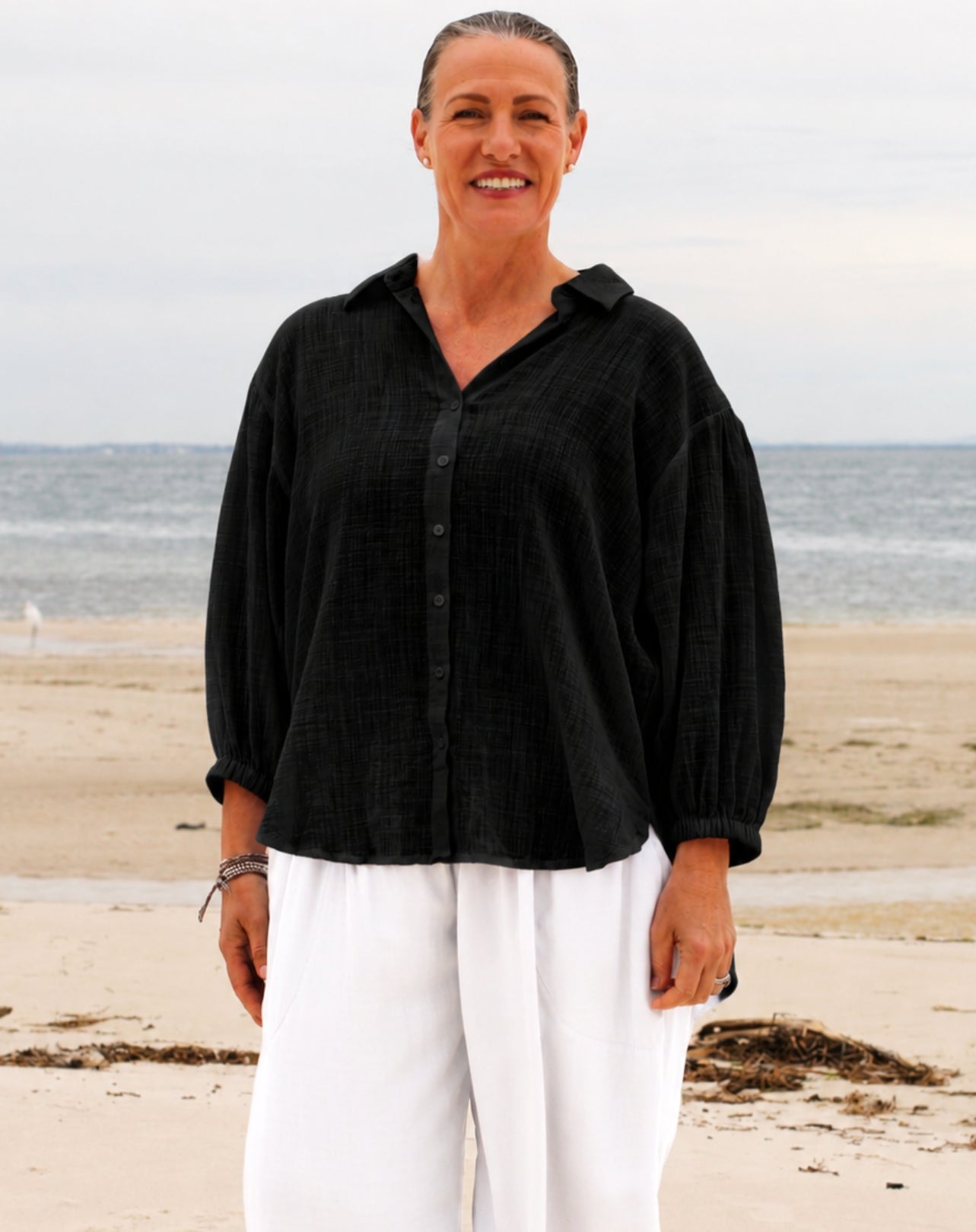 Cotton Comfort Shirt In Black