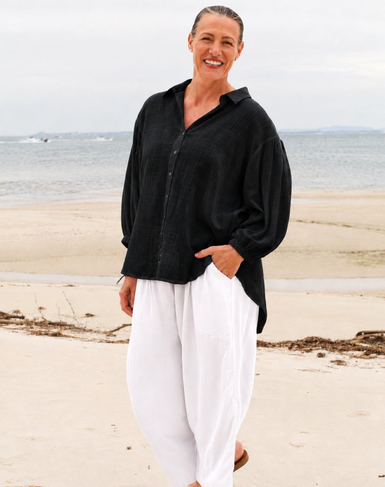 Cotton Comfort Shirt In Black
