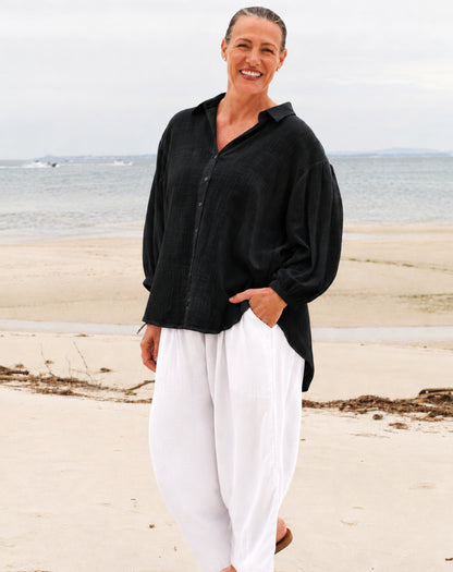Cotton Comfort Shirt In Black