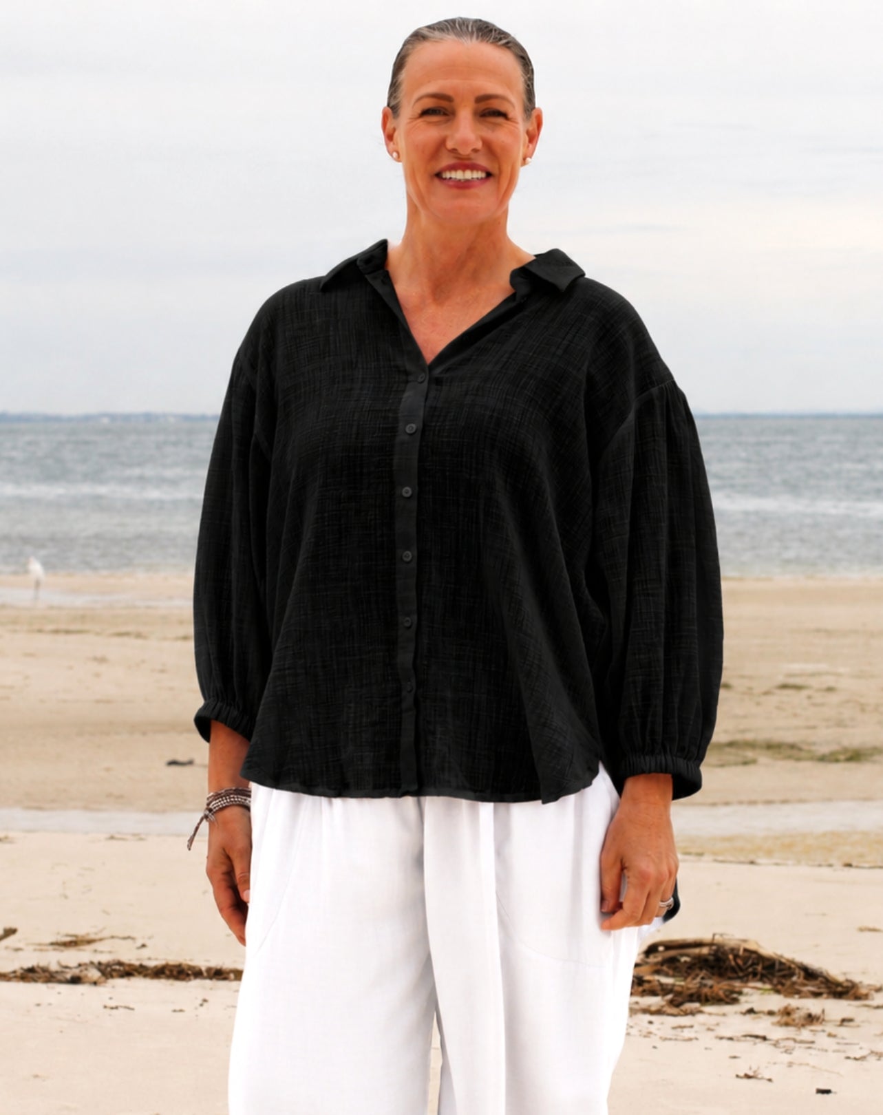 Cotton Comfort Shirt In Black