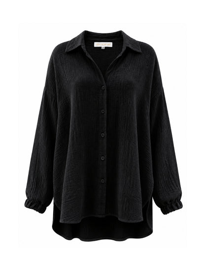 Cotton Comfort Shirt In Black