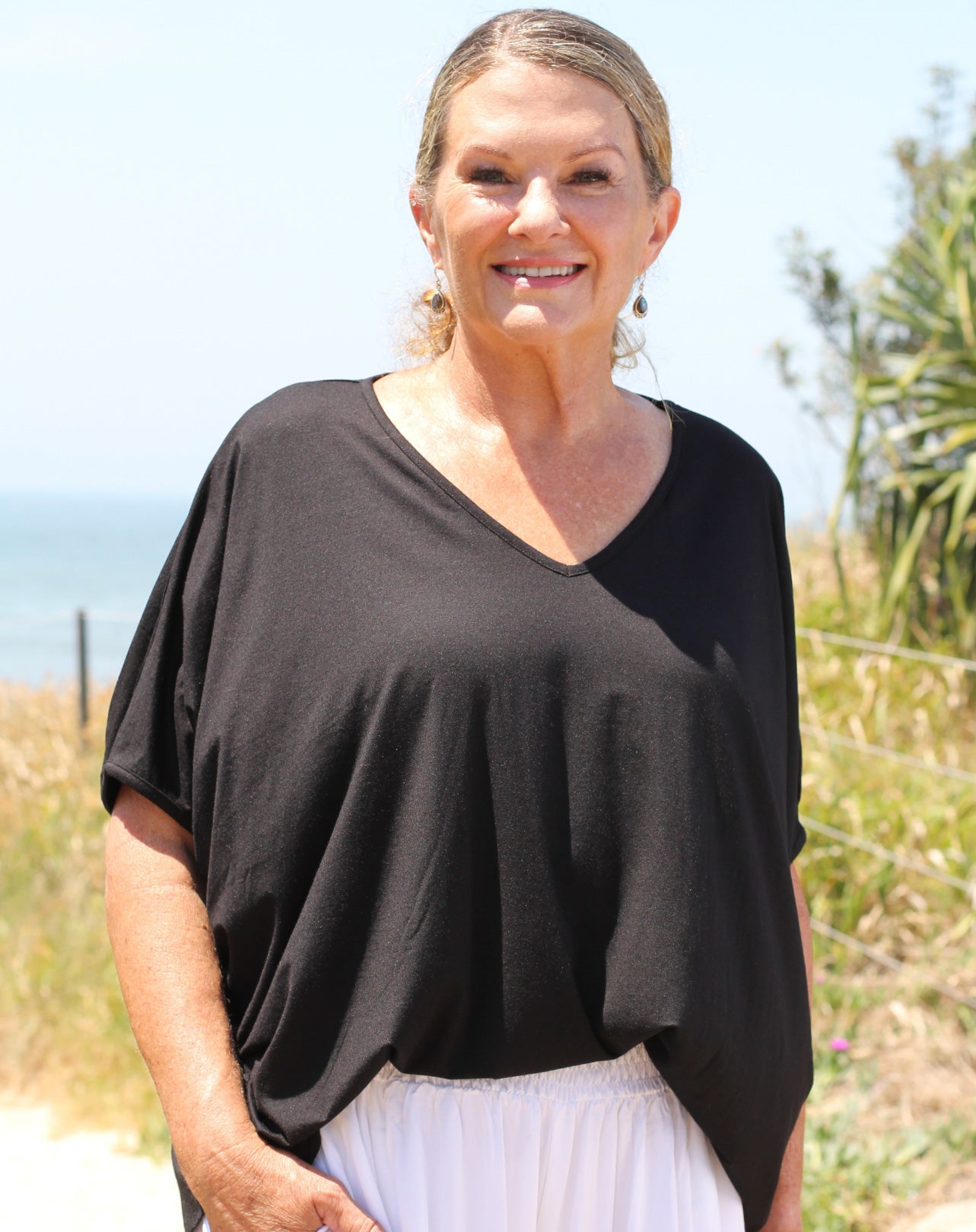 Comfort Top In Black Modal