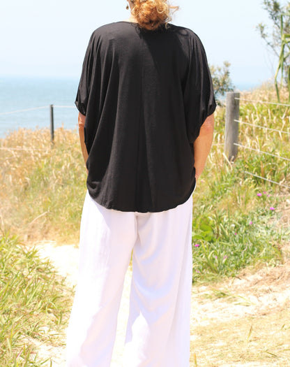 Comfort Top In Black Modal