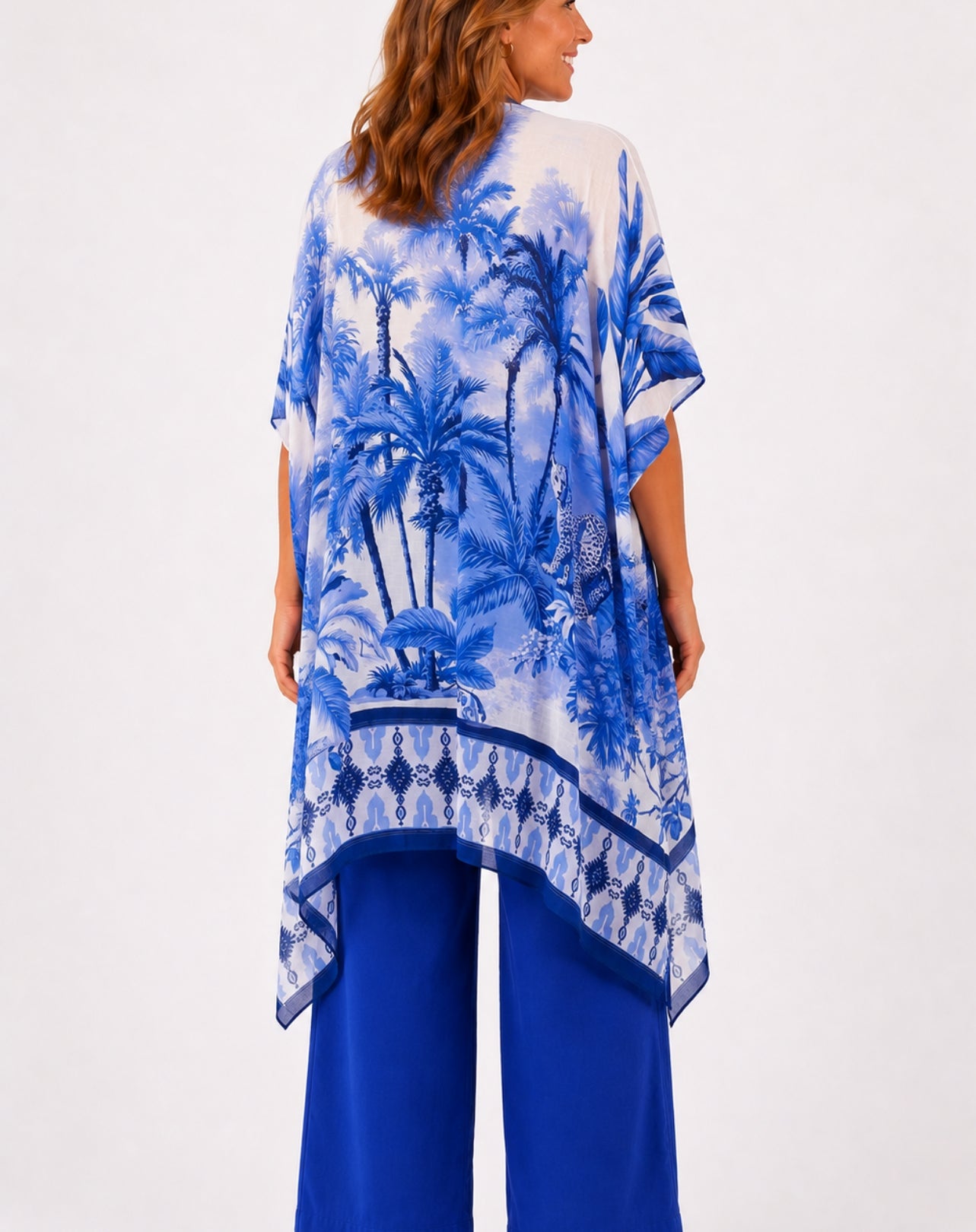 Kimono Jacket in Blue Cheetah