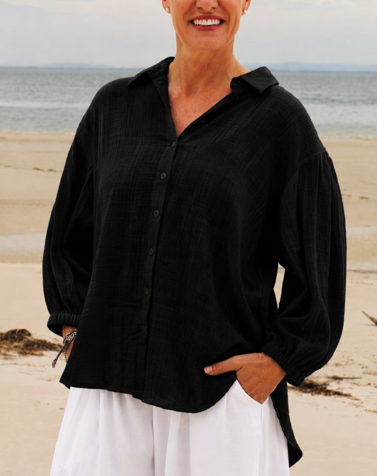Cotton Comfort Shirt In Black