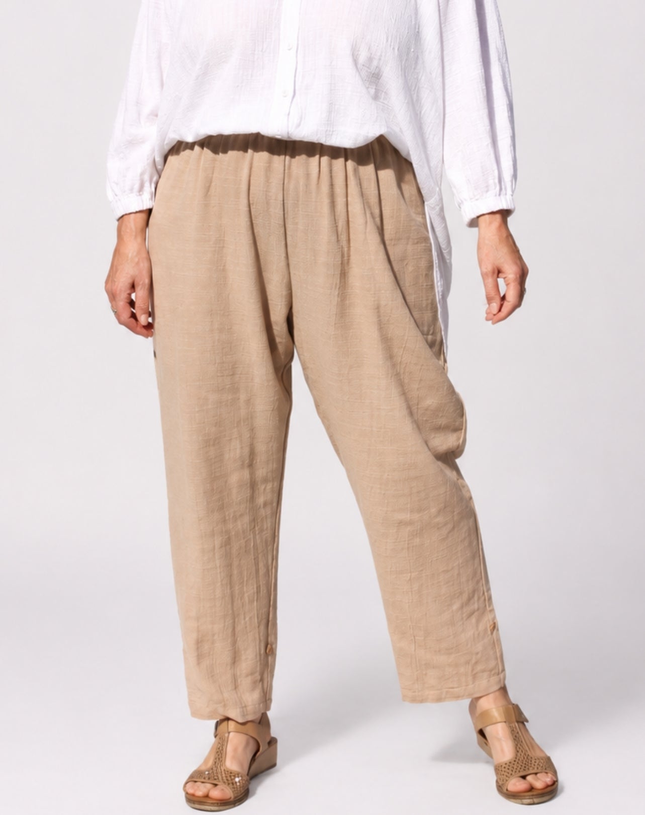 Cotton Comfort Pant In Natural