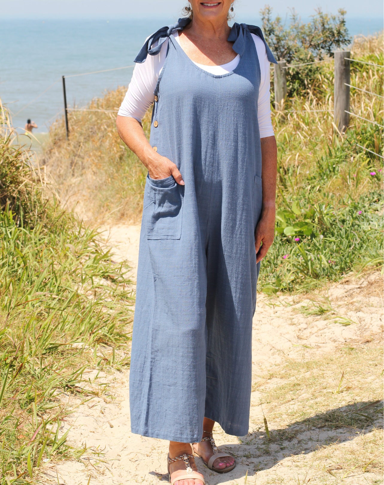 Tie Strap Jumpsuit in Denim