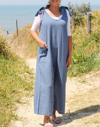 Tie Strap Jumpsuit in Denim