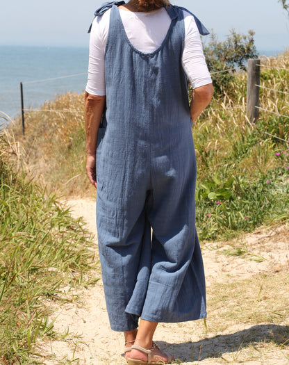 Tie Strap Jumpsuit in Denim