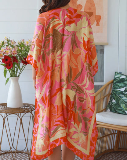 Kimono Jacket In Sunset Floral