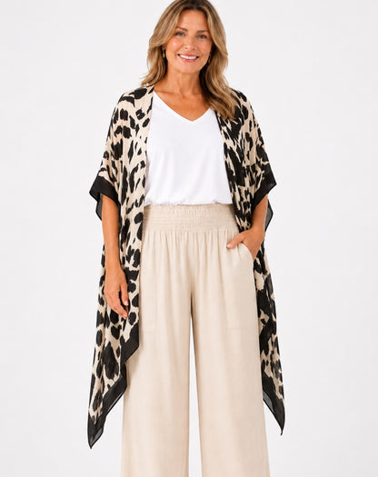 Kimono Jacket In Leopard Print