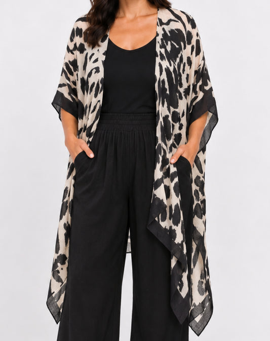 Kimono Jacket In Leopard Print
