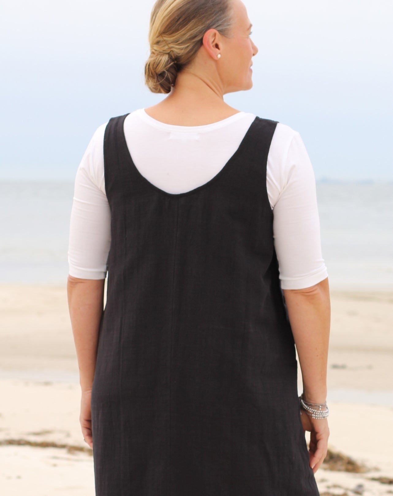 Pocket Smock Dress in Black