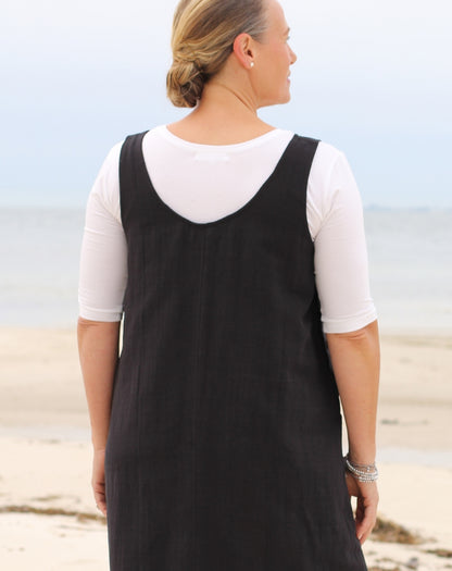 Pocket Smock Dress in Black