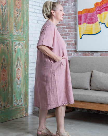 Cotton Resort Shirt Dress In Blush
