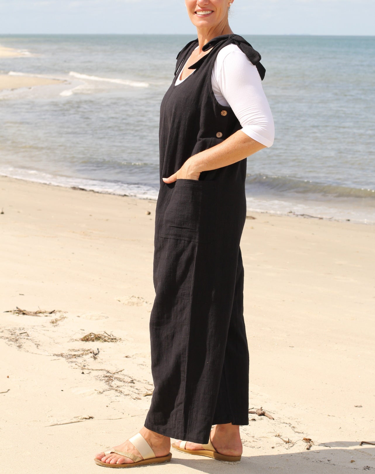 Tie Strap Jumpsuit in Black