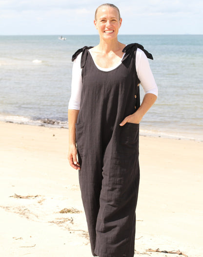Tie Strap Jumpsuit in Black