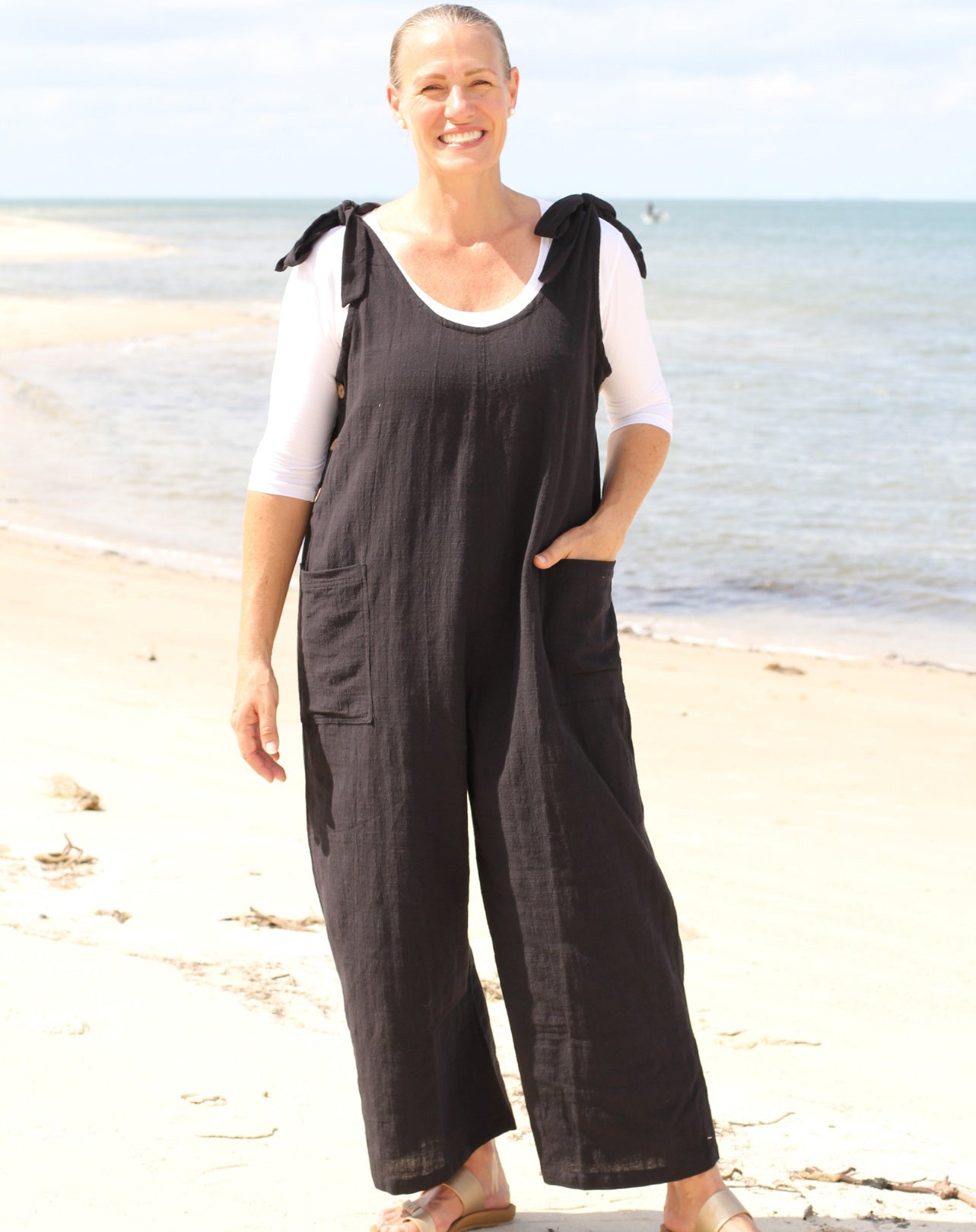 Tie Strap Jumpsuit in Black