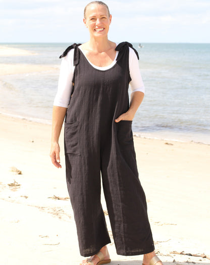 Tie Strap Jumpsuit in Black