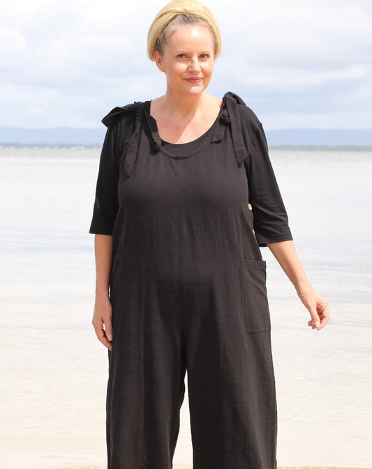 Tie Strap Jumpsuit in Black