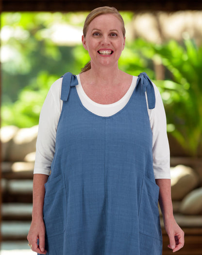 Tiestrap Smock Dress In Denim