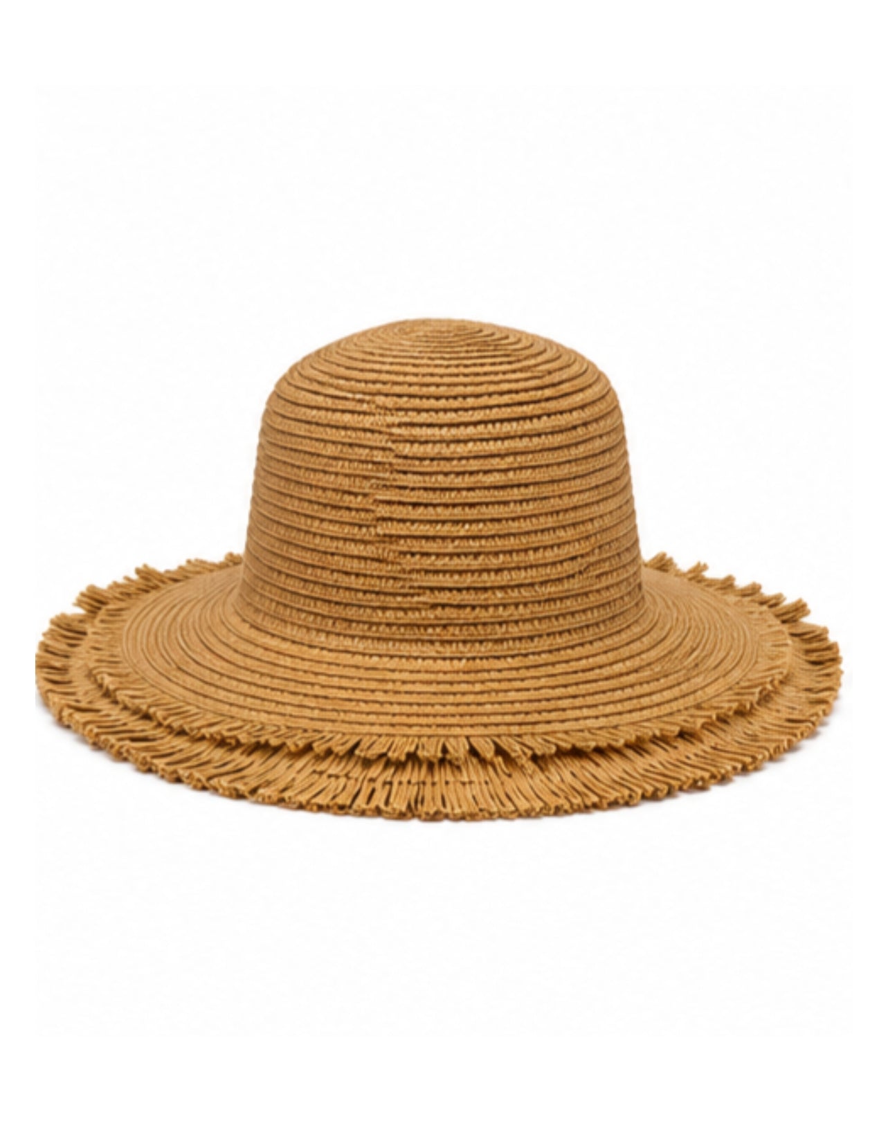 wide brim hat with raffia style edges